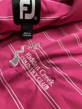 Footjoy FJ Hidden Creek Country Club Men Golf Polo Shirt Pink Striped St... - £15.84 GBP