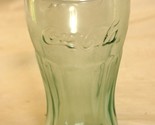 Coca Cola Coke Flat Tumbler Green Hue Glass Ribbed Sides 20 oz. - £11.60 GBP