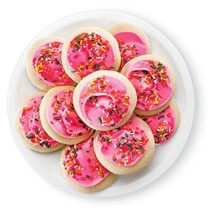 2 PK: Pink Iced Frosted Sugar Cookies w/Multi-Colored Rainbow Sprinkles - 10 Ct. - £34.75 GBP