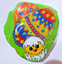 EASTER Hand painted River Rock Stone hatching Chick and painted EGGS - £13.22 GBP