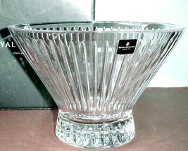 Royal Doulton Manhattan 9&quot; Crystal Centerpiece Bowl Server w Pedestal Ba... - £87.04 GBP