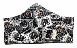 Black Cat Tarot Card Face Mask, Moon Skull Pentagram Skeleton Spooky, Washable 3 - £12.99 GBP