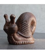 Whimsical Rustic Western Farmhouse Cast Iron Cottage Mollusca Snail Figu... - €16,21 EUR