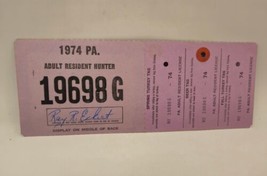 VTG 1974 PA PENNSYLVANIA ADULT RESIDENT HUNTER LICENSE turkey tags hunti... - $7.84