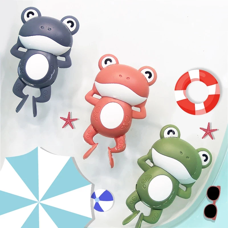Cute Frogs Baby Bath Toys for Kids Bath Swimming Pool Water Game  Clockwork Toys - £7.29 GBP