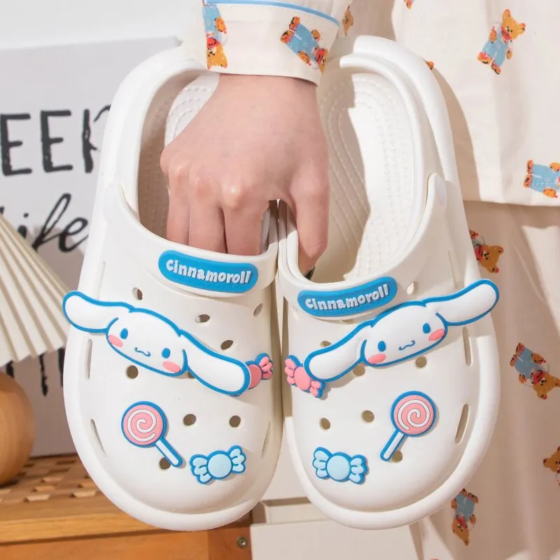 Women Cute Slides Summer Outdoor Sandals Non Slip Cloud Kuromi Hole Shoes - £17.28 GBP+