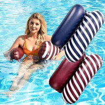 Pool Floats - 2 Pack Inflatable Pool Floats Adult Size, 4-in-1 Floats (Red/Blue) - £18.59 GBP
