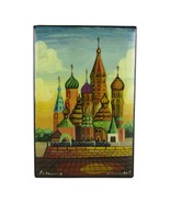 Fedoskino Lacquer 3.5&quot; Russian Box Hand Painted Signed Trinket Jewelry M... - £36.15 GBP