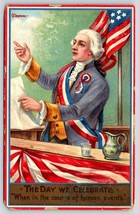 Postcard Fourth Of July Patriotic &quot;The Day We Celebrate&quot; A/S C. Chapman - £7.99 GBP