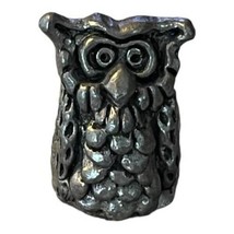 Vintage Pewter Figurine Owl Bird Unmarked Miniature Collectible - $223.86 MXN