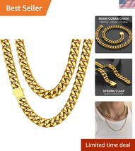 Chunky 18K Gold Plated Cuban Link Chain Necklace - Hypoallergenic &amp; Gift... - $115.82