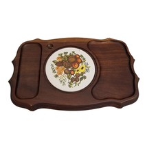 Vintage Carved Wood Appetizer Hors D&#39;oeuvres Tray Retro 1970s Made in Japan - £19.74 GBP