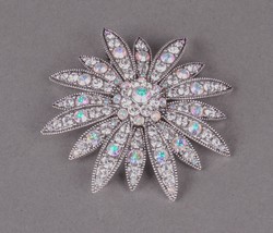 Joan Rivers Gorgeous Daisy Flower Swarvoski Crystal Aurora Borealis Pin Brooch - £70.32 GBP