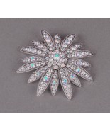 Joan Rivers Gorgeous Daisy Flower Swarvoski Crystal Aurora Borealis Pin ... - £69.72 GBP