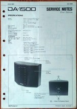 Roland DA-1500 Speaker System Original Service Manual Schematics Booklet... - $39.59