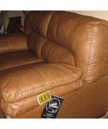 Designer Tan Leather Loveseat Tan color with orange tint LOCAL PICKUP - ... - $24,381.77 MXN