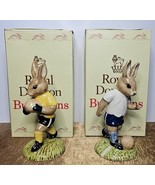 Royal Doulton Bunnykins Goalkeeper &amp; Footballer Figurines DB120 DB121 LE... - €733,24 EUR