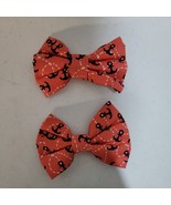 2 Sailer Theme Dog Bow Ties with Blue Anchors Hook &amp; Loops Straps - $3.95