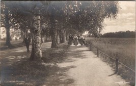 Leksand Sweden Men and Women Strolling Along Road and Field RPPC Postcard A25 - £10.41 GBP