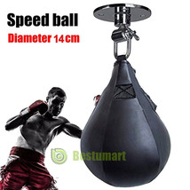Leather Speed Ball Training Punching Speed Bag Boxing Mma Pear Punch Bag... - $28.49