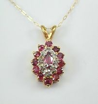 Vintage 2.20CT Marquise Cut Ruby Without Chain Pendant 14K Yellow Gold Over  - £72.54 GBP