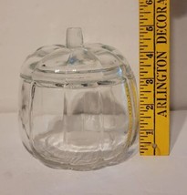 Vintage Anchor Hocking Glass Pumpkin Jack O Lantern Halloween Candy Jar Canister - £23.97 GBP