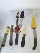 Lot 10  Mixed Cheese Spreaders Knives Hors D’oeuvres Grapes Wine Pineapple READ - £11.25 GBP