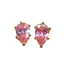 Earrings Avon Solitaire Pink Crystal Studs - £7.57 GBP