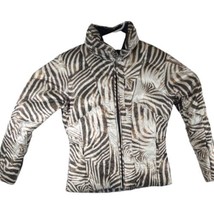 Goose Down Zebra Puffer Jacket Womens Sz 6 Skea London (Small) Ski Snowb... - £163.93 GBP