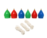 6 New Wooden Spinning Top Tops Toy Adult Kid Trompos with Cord con Cabuya - £20.03 GBP