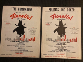 Lot of 2 Stage Musical Sheet Music FIORELLO ! &#39;Til Tomorrow, Politics &amp; ... - $7.50