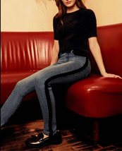 ECRU Designed Los Feliz Brown Moleskin Fabric Inset Jean In Vintage 28 - $61.20
