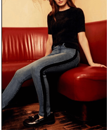 ECRU Designed Los Feliz Brown Moleskin Fabric Inset Jean In Vintage 28 - €52,52 EUR