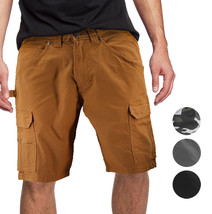 Men&#39;s 100% Cotton Classic Fit Army Utility Multi Pocket Chino Cargo Shorts - £23.91 GBP