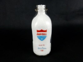 Vintage Glass Quart Milk Bottle, Square, Dean Moss Dairy Foods, RARE FIND! - £38.50 GBP