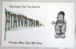 1916 Dot Letter Vat You Sent to Hiawatha Glitter Pennant Postcard w/Dutc... - €11,16 EUR