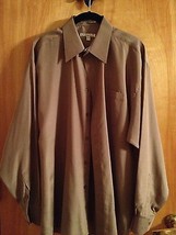 Enrico Rossini Men&#39;s Shirt Taupe Button Up Shirt Size Large - £17.40 GBP