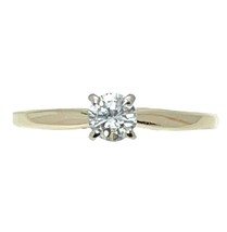 1/4 ct Diamond Solitaire Engagement Ring REAL SOLID 14 K GOLD 1.4 g SIZE 6 - £355.51 GBP
