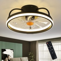 Flush Mount Ceiling Fans With Lights And Remote Control，Modern Enclosed - $58.97