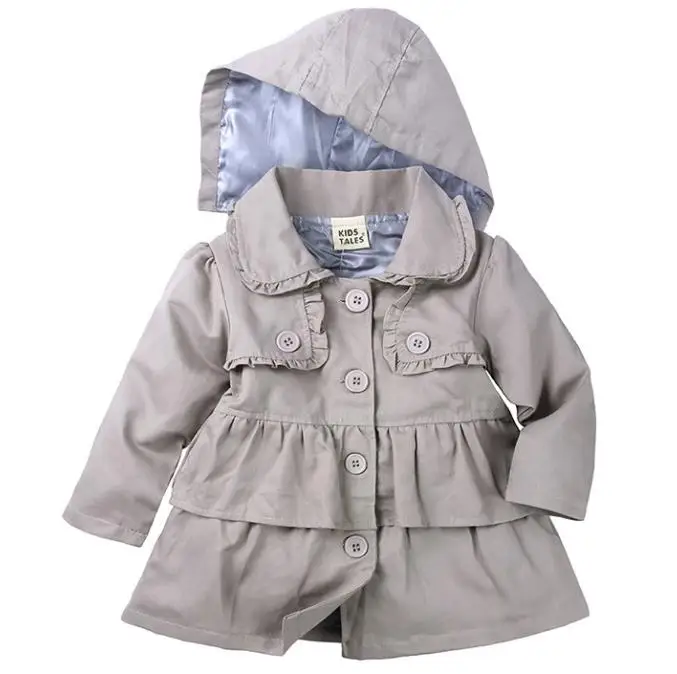 New Spring Autumn Girls Windbreaker Coat Baby Kids Hooded Outwear Baby K... - £91.16 GBP