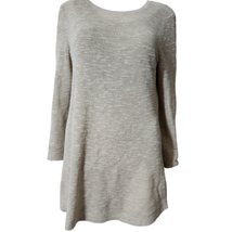 Eileen Fisher Small Beige Linen Blend Waffle Knit Tunic - £27.02 GBP