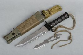 Etrading 14&quot; Fixed Blade Military Serrated Complete Survival Knife W/Kit &amp; Sheat - £12.68 GBP
