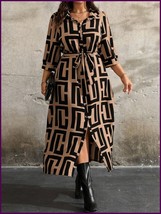 Women&#39;S Plus Size Front Button Printed Dress, Spring And Summer Casual S... - $35.99