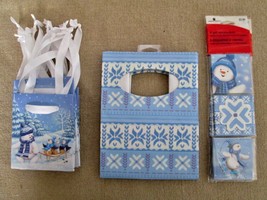 Lot of NWT Coordinated Premium Christmas Snowman Bags &amp; Gift Tags - See ... - £9.40 GBP