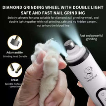 Electric Pet Nail Grinder LED Light Cat Dogs Nail Clippers USB Rechargeable Paws - £12.45 GBP+