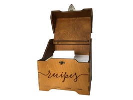 Wooden Recipe Box with recipe cards 4x6 inches + dividers handmade from Ukraine - £85.03 GBP