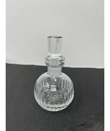 Vintage Waterford Clear Emerald Cut Crystal Perfume Bottle W/ Stopper *flaw - £29.70 GBP