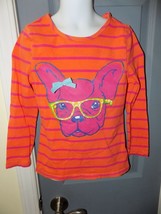 J. Khaki French Bulldog  Striped Long Sleeve Shirt Size S Girl&#39;s - $11.04