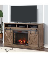 66&quot; Electric Fireplace TV Stand for 80&quot; TVs - Barnwood, Minimal Assembly - $26,635.03 MXN