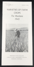 1943 Montana State College Varieties of Farm Crops Bozeman Circular 171 ... - £7.34 GBP